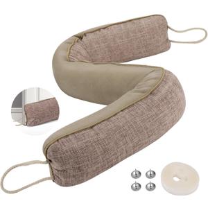 Under Door Draft Stopper, 36" Weighted Door Draft Stoppers for Bottom of Door with Hook Loops for Easy Install and Storage, Block Hot Cold Air Wind Noise for Doors Gap Up to 4.33", Yellow