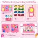 Toddler Toys for 1 Year Old Girl Gifts, 12-in-1 Montessori Musical House Toddler Learning Toys for 1-2, 1st First Birthday Gifts Baby Girl Boy Gift Toys 6-12 12-18 Months, Pink