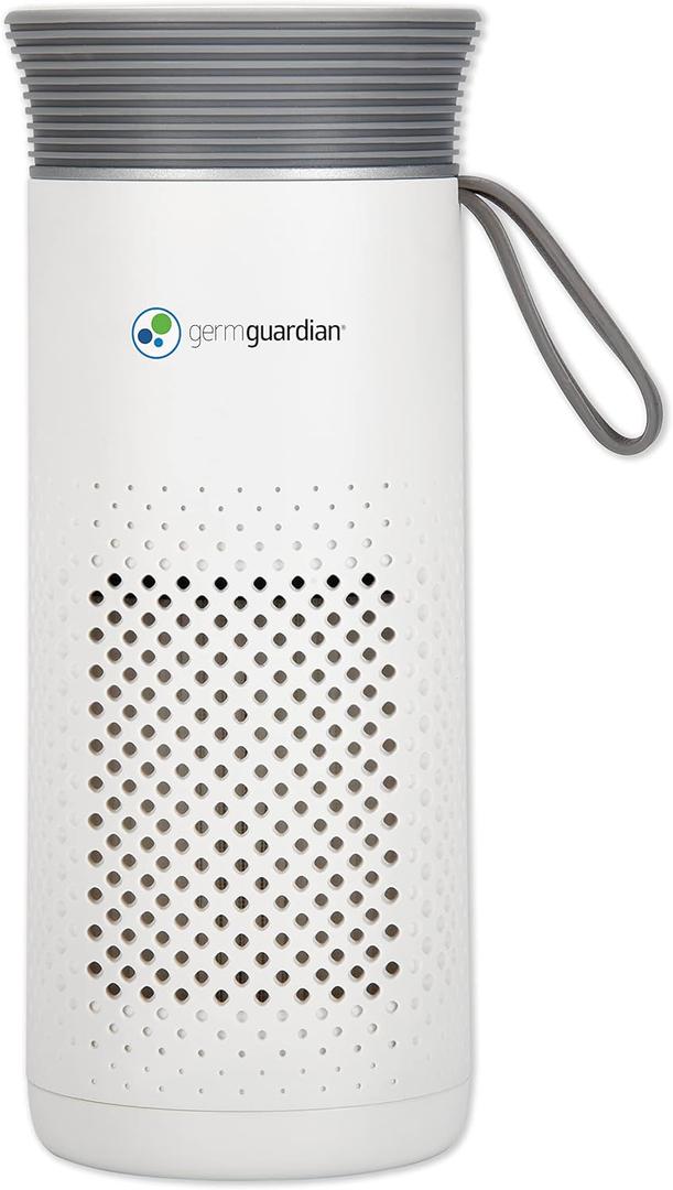 GermGuardian Portable Allergen Air Purifier for Small Spaces with USB Cable, Captures Dust, Pollens, Mold Spores, UV-C Light Helps Reduce Germs, 7 White, AC085