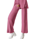1 Piece PRETTYGARDEN Womens Outfits CrewneckWide Leg Long Pants Casual Lounge Travel (X-Large, Pink)