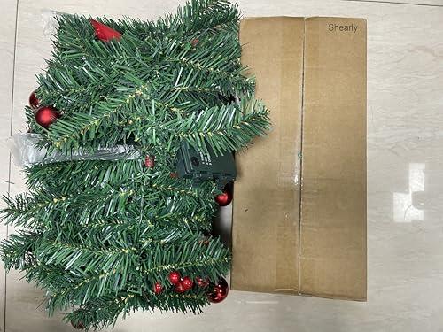 Shearly Artificial Christmas Garland,Christmas Garland with Lights, 9FT/2.7M, for Mantle, Home, Stairs, Fireplace, Porch, Indoor/Outdoor