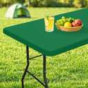 homing Rectangle Table Cloth Cover, Waterproof Polyester Elastic Fitted Tablecloth, Washable Table Protector for Picnic, Camping, Outdoor (Hunter Green, 24" x 36")