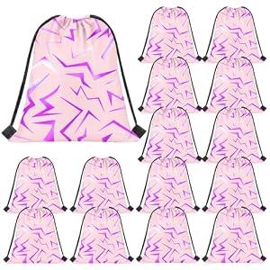 Sunnymove 12 Pcs Kpop Drawstring Bags Birthday Party Favor Kpop Themed Purple Crack Gift Backpack Goodie Treat Bags Candy for Birthday Party Supplies