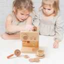 Ibwaae Kids Coffee Maker 10Pcs Toy Coffee Maker Playset Wooden Kitchen Set Toys Toddler Play Kitchen Accessories, Pretend Play Food Sets for Girls and Boys
