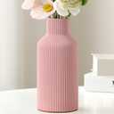 Mfacoy Ceramic Flower Vase, Minimalist Decor, Modern Home Decorative Vase, 8 in Small Pampas Grass Vases For Kitchen, Bedroom, Office, Living Room, Bathroom, Shelf Centerpiece Table Decorations (Pink)
