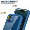 Diaclara Designed for iPhone 12/12 Pro Case, Full Body Rugged with Built-in Touch Sensitive Anti-Scratch Privacy Screen Protector, Soft TPU Bumper Case for iPhone 12/12 Pro 6.1" (Blue)