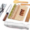 Sushi Making Kit for Beginners, All in One Sushi Maker Set with Sushi Mats Bamboo Roller, Sushi Bazooka, Chopsticks, Paddle, Spreader, Sushi Knife, Chopsticks Holder, TIMDAM Sushi Kit for Home