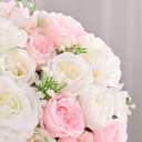 Yastouay 4 Bouquets Peonies Artificial Flowers, Mixed Pink & White Fake Peonies with Large Bloom, Silk Peony Flowers Faux Peony Bouquet for Wedding Centerpieces, Table, Vase & Home Decor