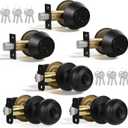 Keyed Alike Exterior Door Knob and Deadbolt Set, 3 Sets Entry Door Knob and Single Cylinder Deadbolt Combo Set with Locks and Keys, Security for Entrance and Front Doors, Matte Black