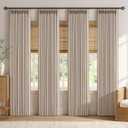 MIULEE 4 Panels Set Pinch Pleated Linen Curtains 96 Inches Long Taupe, 40"W x 96"L