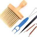 4 Pcs Computer Cleaning Tool Kit Keyboard Cleaning Wooden Anti-Static Soft Brush Set with Keycap Puller and Switch Gripper for Computer Keyboards, Laptop Keyboard Dust Cleaning