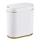 ELPHECO Bathroom Trash Can with Lid 2 Gallon Sensor Garbage Can, Automatic Trash Bin, Motion Sensor Trash Can, IPX5 Waterproof Plastic Wastebasket for Bathroom, Bedroom, Kitchen, Office, White Gold