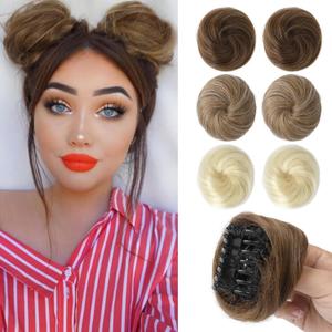 REECHO 2 PCS Mini Claw Clip in Messy & Cat Ears Hair Bun Extensions HB001 Wig Accessory Updo Hairpieces for Women Girls (Pack of 2-3" Straight, Light Chocolate Brown) REECHO 2 PCS Mini Claw Clip in Messy & Cat Ears Hair Bun Extensions HB001 Wig Accessory Updo Hairpieces for Women Girls (Pack of 2-3" Straight, Light Chocolate Brown)