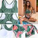 GINKANA Maternity Bikini Two Piece Tie Knot High Waisted Bikini Set Summer Maternity 2 Piece Swimsuit Racerback Bathing Suits (Black, S)