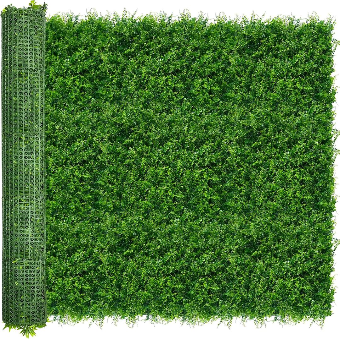 ODTORY Artificial Plants Hedge Wall Panels68x120 Inch (56.7 sqft) UV-Anti Greenery Boxwood Fence Privacy Screen, Faux Ivy Grass Wall with Fake Leaves for Indoor Outdoor Background Covering