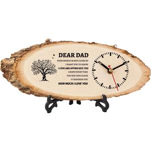 BeauGift Dad Gifts, Wooden Clock Gifts for Dad from Daughter Son Kids, Daddy Birthday Gift Idea for Papa Father Who Wants Nothing, Fathers Day Present from Child to My Dad