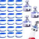 21Pcs Sink Water Filter Faucet With Cartridges, Universal 360  Rotating Kitchen Faucet Water Filter Removes Fluoride Heavy Metals Hard Water Compatible with most Bathroom/Kitchen/Laundry Sink Faucets