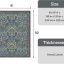 GENIMO 8x10 Washable Area Rug, Non-Slip Vintage Boho Floral Carpet, Soft Low-Pile Thin Living Room Rug for Bedroom, Dining Room, Nursery, Dark Blue
