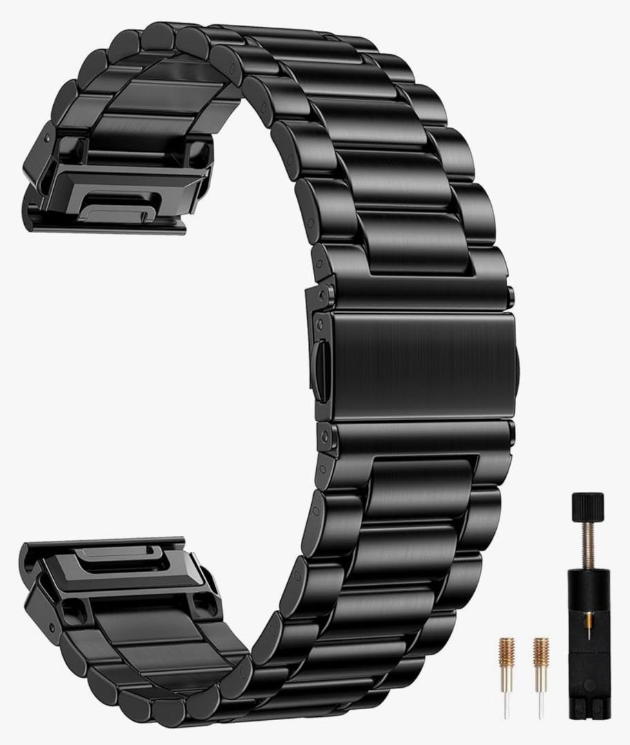 GEAK Quick Fit 22mm Watch Band Compatible with Garmin Fenix 8 47mm / Fenix 6/5 / Fenix 7, Lightweight Metal Wrist Strap with Stainless Steel Buckle for Fenix 6 Pro/7 Pro/5 Plus Watch