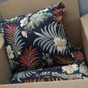 Arden Outdoor Deep Seat Cushion Set, 22 in x 24 in, Weather-Proof, Rain-Proof, Fade Resistant Patio Cushion Simone Black Tropical, 1 Pack