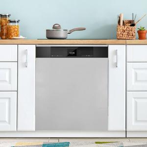 Silver Dishwasher Magnet Cover Magnetic Sticker Dish Washer Door Panel Cover Fridge Kitchen Appliance Magnet Decal Sheet Decor 23x26 inch