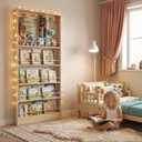 Behind The Door Bookshelf Kids,Wooden Behind Door Bookcase 5-Tier 31.5'', 31.5''Lx3.94''Dx71.85''H