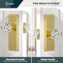 Glass Door Knobs for Interior Doors - Vintage Crystal Privacy Bedroom & Bathroom Door Knob with Lock - Diamond Cut Door Handle - Brushed Gold Finish (1 Pack)