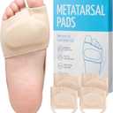 KTSAY 2 Pairs Metatarsal Pads with Gel Pad for Women and Men, Foot Pads for Ball Pain Relief, Morton's Neuroma, Metatarsalgia Support(Beige,Medium)