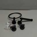 Lairuier Bathroom Hardware Set, 4-Piece Towel Bar Set Include Toilet Paper Holder,Towel Ring and 2 Towel Hooks Stainless Steel Wall Mounted Bathroom Hardware Accessories Set (Matte Black)