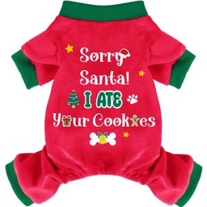 Dog Pajamas Soft Lightweight Dog Onesies Outfit Clothes for Puppy Pjs for Pet Boys Girls Dogs Cats (S (Back: 7",Chest: 11.8", 2.5-5lbs))