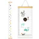 Mibote Baby Growth Height Chart Handing Ruler Wall Decor for Kids, Canvas Removable Height Growth Chart 79" x 7.9" (Letters)