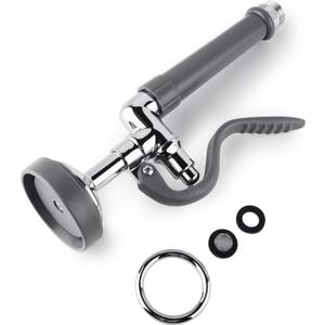 Pre Rinse Sprayer Commercial Sink Sprayer Head Spray Valve,1.42GPM Restaurant Sink Dish Spray with Handle for Commercial Kitchen faucets,Chrome Finished (Grey)