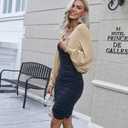 HOTOUCH Women's Cardigan Shrugs Long Batwing Sleeve Knitted Cropped Bolero Open Front Casual Elegant Cardigans for Dresses (Beige, S)