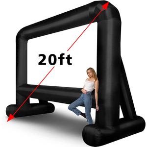 OUTTOY 20 Feet Inflatable Movie Screens Blow Up Mega Movie Screens, Inflatable Theater Projector Screen Outdoor with Quiet Blower and Carry Bag - Supports Front and Rear Projection