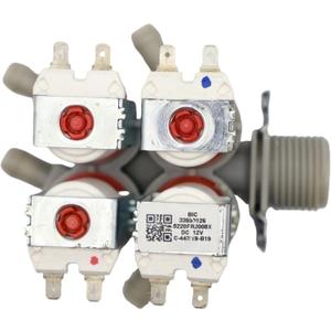 5220FR2008Y Four Way Outlet Washer Water Inlet Valve DC12V US Thread of Inlet, Replacement Part Fit for LG Washers