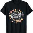 Vintage Skincare Matters Flowers Skin Esthetician Skincare T-Shirt, Medium