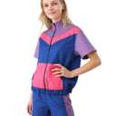 Womens 80s 90s Outfits Halloween Short Sleeve Jacket Shorts Tracksuits Retro Windbreaker Sets (Purple, X-Large) (Purple, XL)