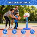 HYES Toddler Basketball Hoop, Adjustable Height Indoor Basketball Hoop for Kids 1-3, Foldable Mini Basketball Goal with 3 Balls, Outdoor Poolside Sport Toy, Birthday for Baby Boys Girls