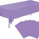 tujol Lavender 6 Pack Plastic Table Cloth 54" x 108", Disposable Tablecloths Rectangle Table Cover, Plastic Tablecloths for Parties