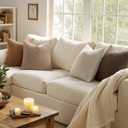MIULEE Pack of 4 Decorative Textured Boucle Throw Pillow Covers 18x18 Inch Neutral Brown Accent Solid Pillow Cases Couch Cushion Covers for Modern Farmhouse Boho Chair Sofa Bed Room Home Decor