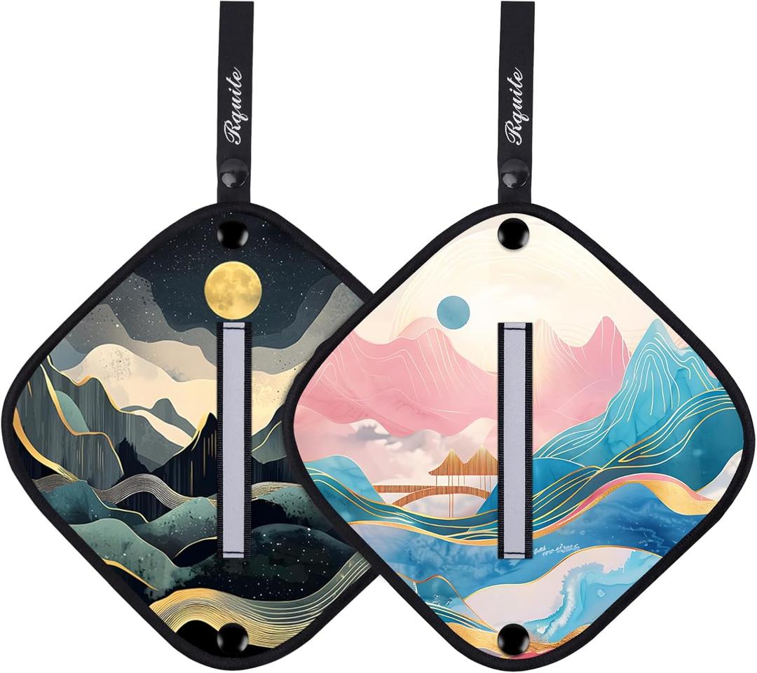 Rquite 2 Pcs Pee Cloth, Pee Cloth for Women Hiking, Soft & Absorbent Pee Rag, Reusable Toilet Paper Washable, Wipes After Female Urination, Women Travel Camping Backpacking Essentials (Mountains)