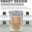 100 Resealable Food Storage Bags, 7x10-inch Heat Sealable Stand Up Zip Bags, Waterproof Packaging Barrier, 40 fl oz