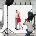3-in-1 Backdrop Stand Kit 10x8.5 ft for Photography Studio, T-Shape Backdrop Stand for Wedding Parties, Background Stand for Photo Video Studio with Carring Bag, 6 Clamps, 2 Sandbags
