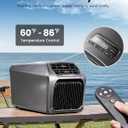 Dual Hose 6800 BTU Portable Camping Air Conditioner & Heating, 5-in-1 Quiet Small AC Unit with 550W, Windowless AC for Tent, RV, Van, Car, Garage, Indoor & Outdoor Use(Silver)