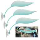XLIUAX 3 Pcs Leaf Shape Basking Platform with Suction Cups, Leopard Gecko Tank Leaf Decorations Bearded Dragon Habitat Platform Turtle African Dwarf Frog Tree Frog Tank Accessories(Blue)