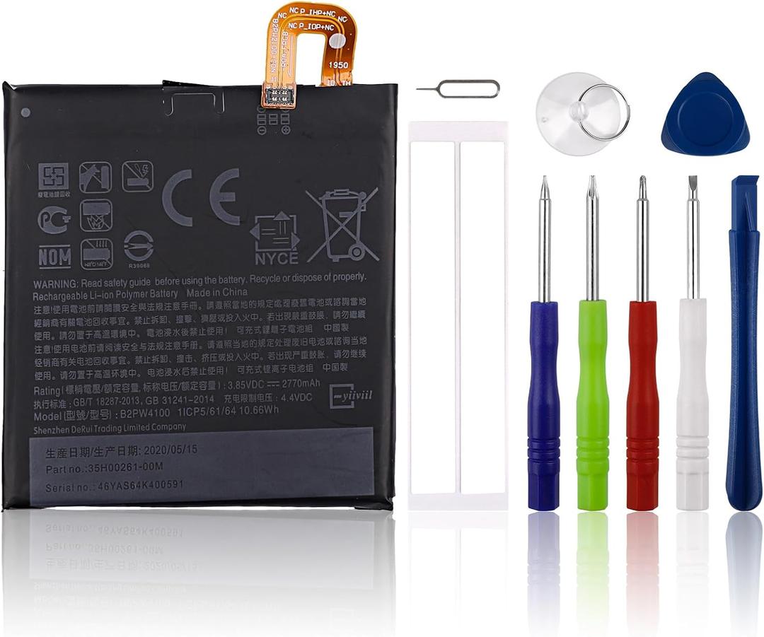 Replacement Battery B2PW4100 Compatible with HTC Nexus S1 & for Google Pixel 1 1st Gen 2770mAh 0 Cycle with Tools