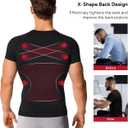 Nebility Mens Compression Shirt Shapewear V Neck Short Sleeve Body Shaper T Shirt Slimming Undershirt Workout (Black, XL)