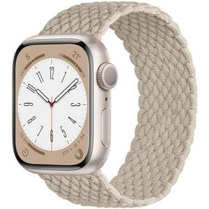 OMECKY Stretchy Braided Solo Loop Compatible with Apple Watch Band Series 9 8 7 6 5 4 3 38mm 40mm 41mm 42mm 44mm 45mm 49mm for Women Men, Cute Nylon Elastic Sport Strap for iWatch SE/Ultra 1/2