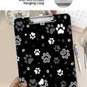 Fashion A4 Clipboard, Standard Letter Size 9" x 12.5", Decorative Wooden Clipboard with Low Profile Metal Clip for Office, School, Teachers, Cute Dog Paw