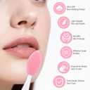 5 Pack in 1 Lip Scrub Brush,Lip Applicators and Facial Pore Cleansing Brush,Silicone Lip Mask Applicator for Lip Lightening,Makeup Skincare Removal,Exfoliating Dark Lips,Remove Blackheads